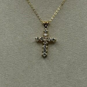 Lindenwold Cross Necklace Crystals Gold Tone Chain